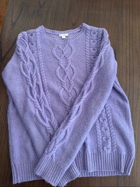 GAP Lavender Cable Crewneck Sweater